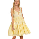 Pol Womens Peggy J Dress in baby yellow and large