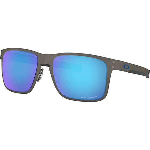 Oakley Holbrook Metal Sunglasses in matte gunmetal and Prizm sapphire polarized