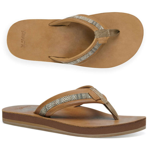 Sanuk Mens Hullsome Leather Sandals in tan