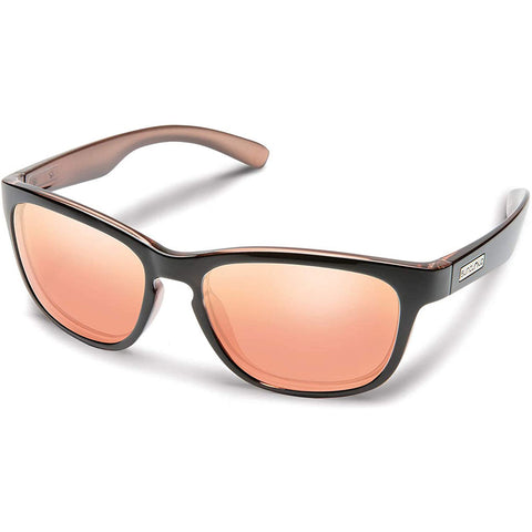 Suncloud Cinco Polarized Sunglasses in black rose backpaint and polar rose mirror