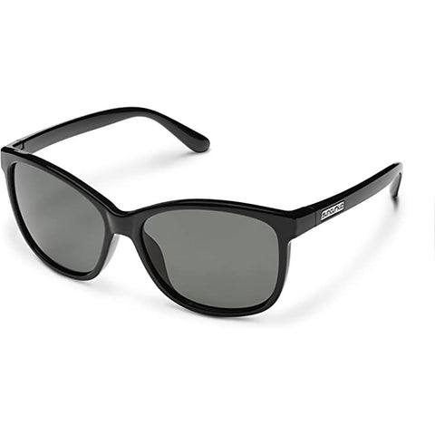 Suncloud Sashay Polarized Sunglasses in black and polar grey green