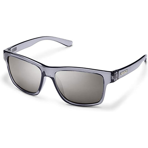 Suncloud A-Team Polarized Sunglasses in transparent gray and silver mirror polarized
