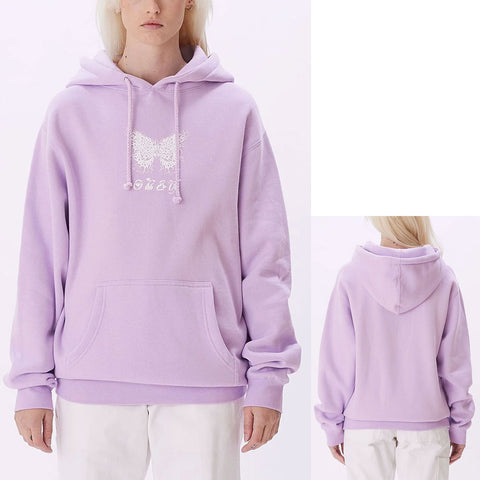 Obey Womens Flaming Butterfly Sweatshirts in lavender