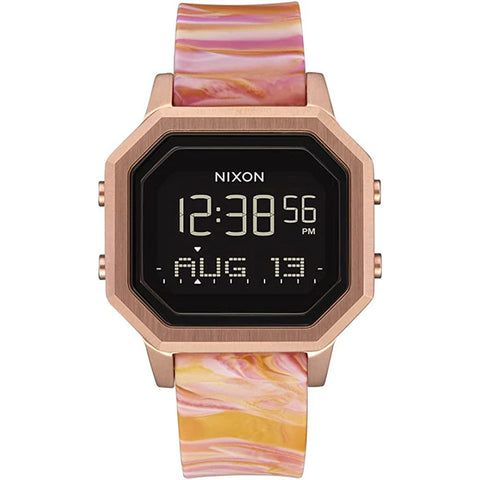 Nixon Siren SS Watches in rose gold and pink marble