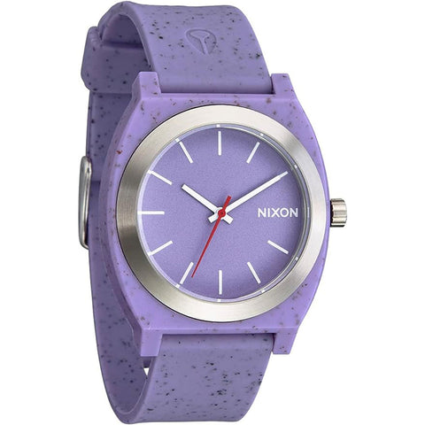 Nixon Time Teller OPP Watches in silver and lavender speckle