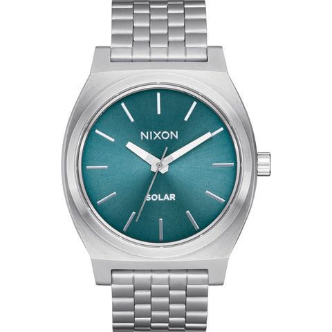Nixon Time Teller Solar Watches in blue sunray and silver