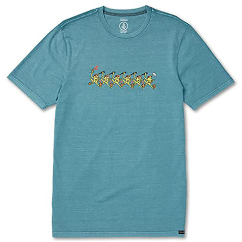 Volcom Mens Party Frog T-Shirts in Temple teal