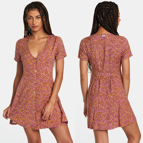 RVCA Womens Understated Dresses in brown