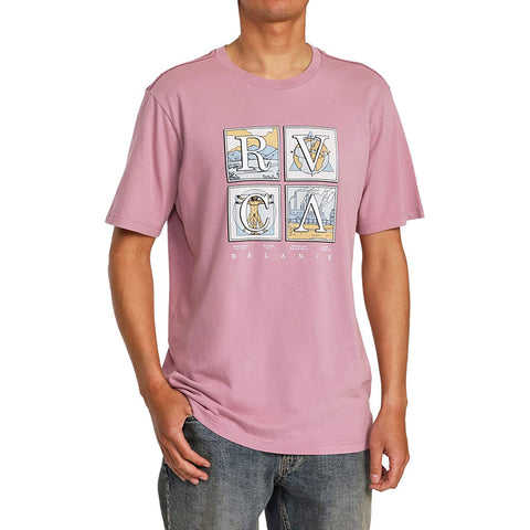 RVCA Mens Natural T-Shirts in lavender