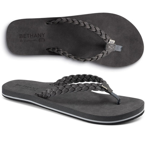 Cobian Womens Bethany Braided Pacifica Sandals in Charcoal