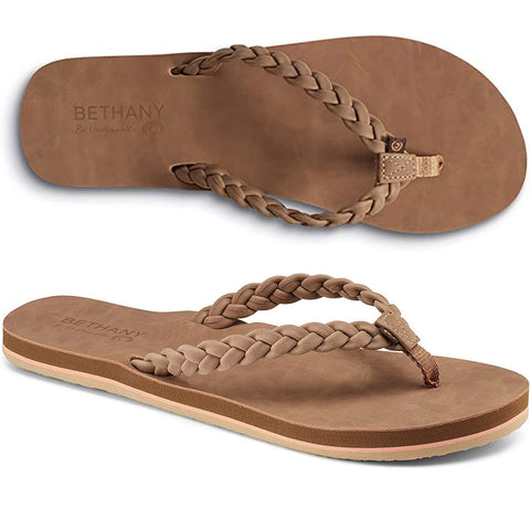 Cobian Womens Bethany Braided Pacifica Sandals in tan