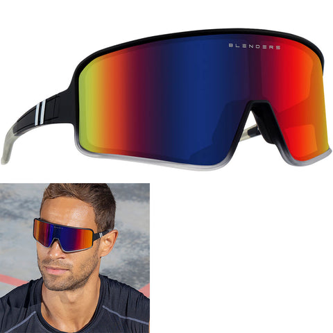 Blenders Phantom Boss Sunglasses in black and blue rainbow polarized