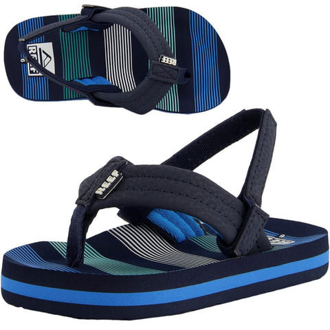 Reef kids Little Ahi Sandals in deep sea stripes