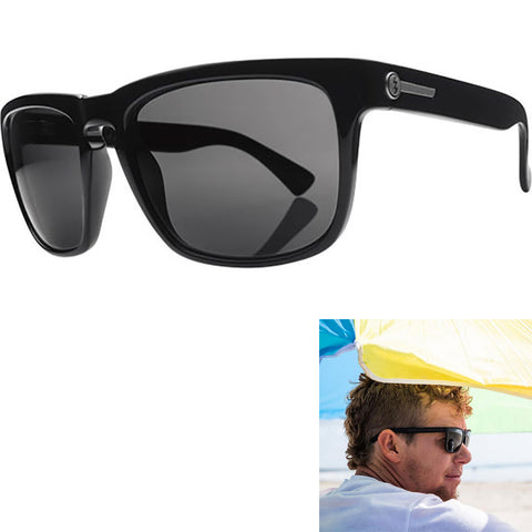 Electric Knoxville Sunglasses in gloss black and glass grey polar