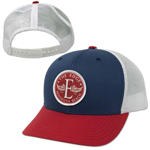 Edge E Wings Hats in navy/white/red