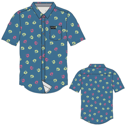 Edge Mens All-Over Monkey Shirts in blue