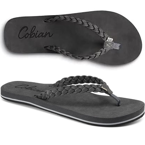 Cobian Womens Braided Pacifica Sandals in charcoal