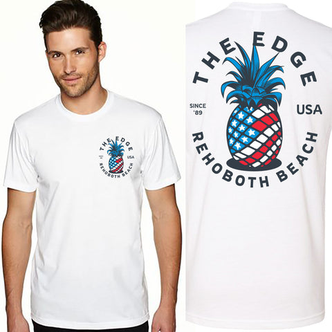 Edge Pineapple Flag T-Shirts in white