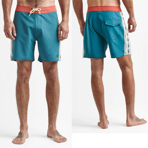 Roark Mens Passage Panel Moorea Boardshorts in hydro blue