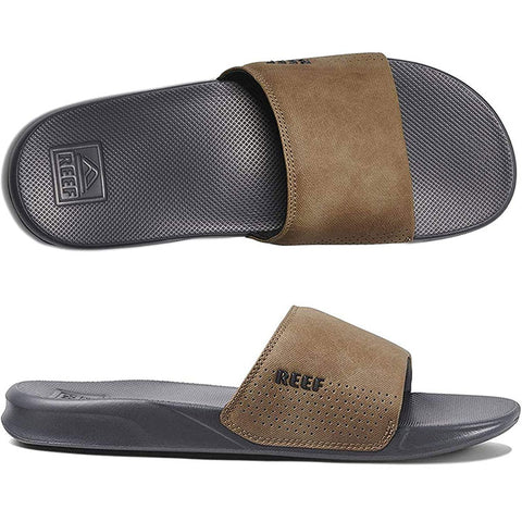 Reef Mens One Slide Sandals in grey/tan