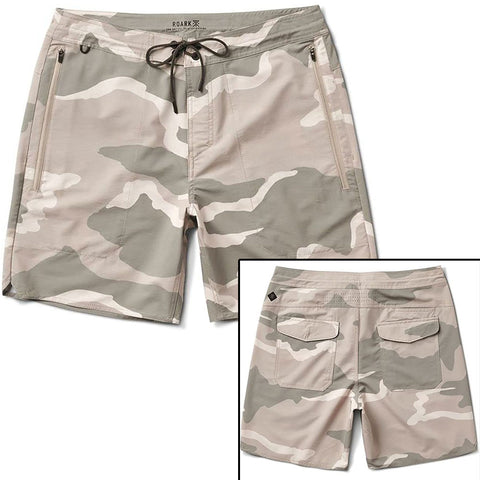 Roark Mens Layover Trail 3.0 Shorts in camo