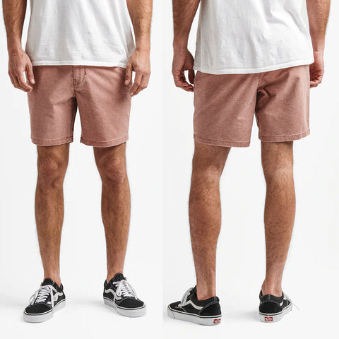 Roark Mens Porter Wash Shorts in russet