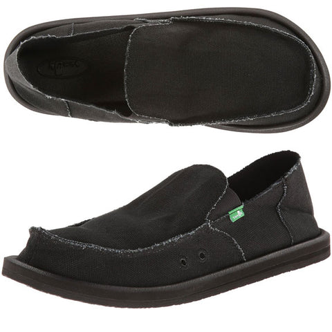 Sanuk Mens Sidewalk Surfer  Sandal Shoes in blackout
