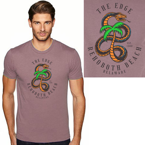 Edge Snake Tree T-Shirts in mauve heather