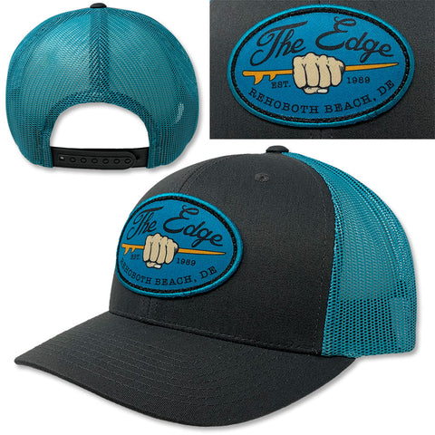 Edge Surf Punch Hats in charcoal/teal