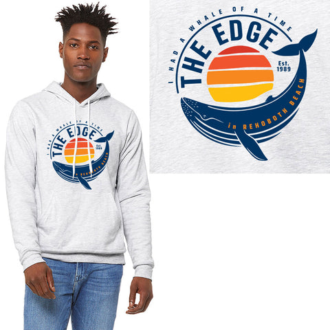 Edge Whale Time Hooded Sweatshirts in White ash